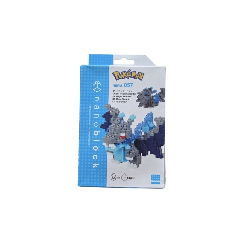 New Nanoblock Pokenano Pokemon Mega Charizard X NBPM_057 from Japan 320 pc blue